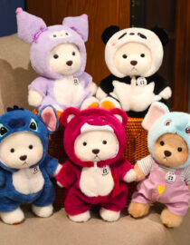 30 cm Kawaii Clothed Plush Bear with Movable Limbs